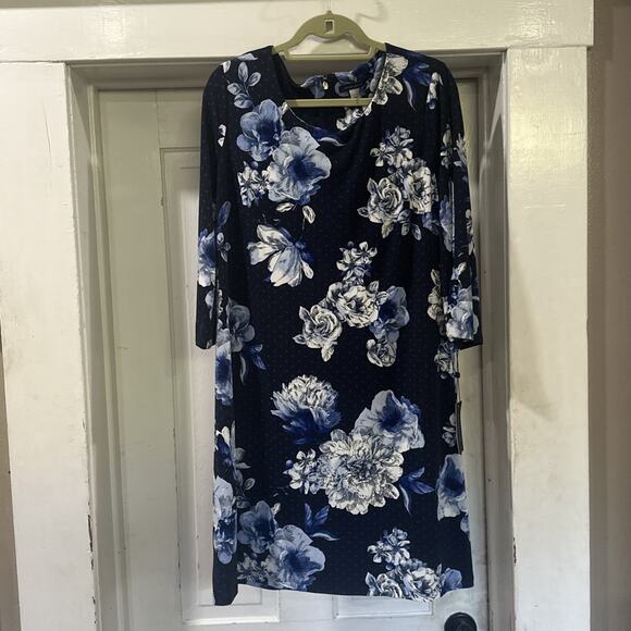 Tommy Hilfiger Women’s Blue Floral Shift Dress Sz 16 NWT - Picture 5 of 8